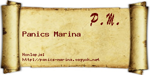 Panics Marina névjegykártya